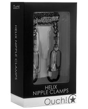 Load image into Gallery viewer, Shots Ouch Helix Nipple Clamps W-chain - Black