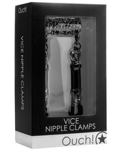 Load image into Gallery viewer, Shots Ouch Vice Nipple Clamps W-chain - Black