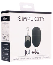Load image into Gallery viewer, Shots Simplicity Juliete Medium Remote Control Vibrating Egg - 10 Speed Black