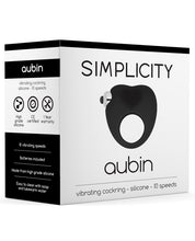 Load image into Gallery viewer, Shots Simplicity Aubin Vibrating Cockring - 10 Speed Black