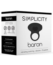 Load image into Gallery viewer, Shots Simplicity Baron Vibrating Cockring - 10 Speed Black