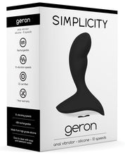 Load image into Gallery viewer, Shots Simplicity Geron Rechargeable Anal Vibrator - 10 Speed Black