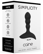 Load image into Gallery viewer, Shots Simplicity Caine Rechargeable Anal Vibrator - 10 Speed Black