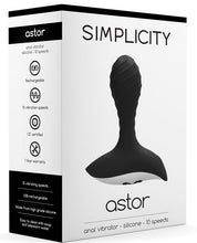 Load image into Gallery viewer, Shots Simplicity Astor Rechargeable Anal Vibrator - 10 Speed Black