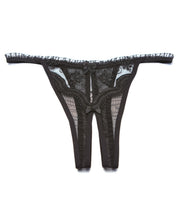 Load image into Gallery viewer, Scalloped Embroidery Crotchless Panty Black O-s