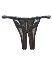Load image into Gallery viewer, Scalloped Embroidery Crotchless Panty Black 1x-2x
