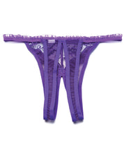 Load image into Gallery viewer, Scalloped Embroidery Crotchless Panty Purple O-s
