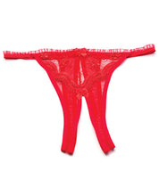 Load image into Gallery viewer, Scalloped Embroidery Crotchless Panty Red 1x-2x