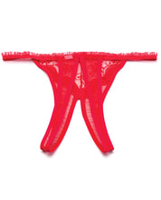 Load image into Gallery viewer, Scalloped Embroidery Crotchless Panty Red 1x-2x