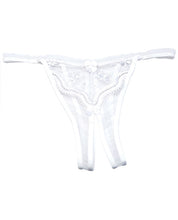 Load image into Gallery viewer, Scalloped Embroidery Crotchless Panty White O-s