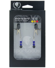 Load image into Gallery viewer, Spartacus Adjustable Broad Tip Blue Beaded Nipple Clamps