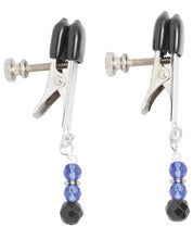 Load image into Gallery viewer, Spartacus Adjustable Broad Tip Blue Beaded Nipple Clamps