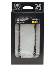 Load image into Gallery viewer, Spartacus Adjustable Black Tweezer Nipple Clamps W-chain