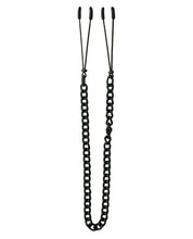 Load image into Gallery viewer, Spartacus Adjustable Black Tweezer Nipple Clamps W-chain