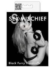 Load image into Gallery viewer, Sex &amp; Mischief Furry Handcuffs - Black