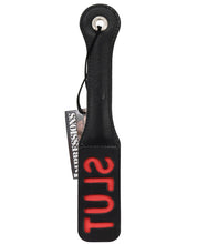 Load image into Gallery viewer, Sportsheets 12" Leather Slut Impression Paddle
