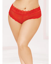 Load image into Gallery viewer, High Waisted Panty W-lace Up Back Red 1x-2x