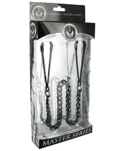 Load image into Gallery viewer, Master Series Reign Noir Tweezer Style Nipple Vice - Black