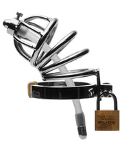 Load image into Gallery viewer, Master Series Chastity Cage W-flexible Urethral Plug