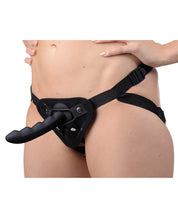 Load image into Gallery viewer, Strap U Ripples Silicone Strap-on Compatible Dildo - Black