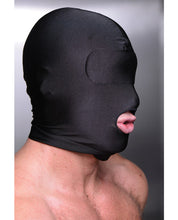 Load image into Gallery viewer, Master Series Disguise Open Mouth Hood With Padded Blindfold