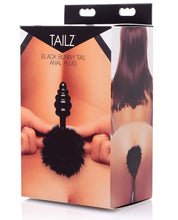 Load image into Gallery viewer, Tailz Black Bunny Tail Anal Plug