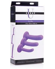 Load image into Gallery viewer, Strap U Tri-play Silicone Dildo - Set Of 3 Purple