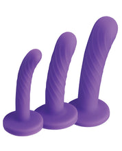 Load image into Gallery viewer, Strap U Tri-play Silicone Dildo - Set Of 3 Purple
