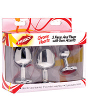 Load image into Gallery viewer, Frisky Chrome Hearts Anal Plugs W-gem Accents - Pack Of 3