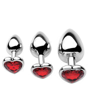 Load image into Gallery viewer, Frisky Chrome Hearts Anal Plugs W-gem Accents - Pack Of 3