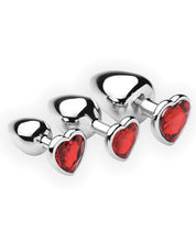 Load image into Gallery viewer, Frisky Chrome Hearts Anal Plugs W-gem Accents - Pack Of 3