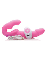 Load image into Gallery viewer, Strap U Vibrating Strapless Silicone Strap On W-remote Control - Pink