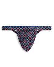 Load image into Gallery viewer, 2xist Sliq Micro 1 Y-back Thong Graphic Floral Pink Glo Lg