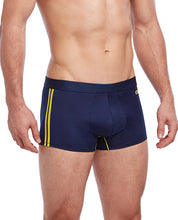 Load image into Gallery viewer, 2xist Military Stripe No Show Trunk Varsity Navy-yellow Sm